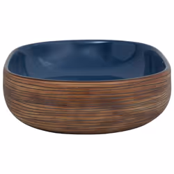 vidaXL Countertop Basin Bathroom Sink Wash Basin Vessel Sink Oval Ceramic - brown and blue, 59 x 40 x 14 cm - Additional view 4