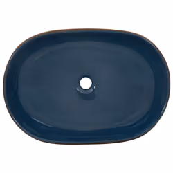 vidaXL Countertop Basin Bathroom Sink Wash Basin Vessel Sink Oval Ceramic - brown and blue, 59 x 40 x 14 cm - Additional view 5