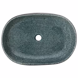 vidaXL Countertop Basin Bathroom Sink Wash Basin Vessel Sink Oval Ceramic - turquoise, 59 x 40 x 14 cm - Additional view 5