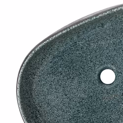 vidaXL Countertop Basin Bathroom Sink Wash Basin Vessel Sink Oval Ceramic - turquoise, 59 x 40 x 14 cm - Additional view 6