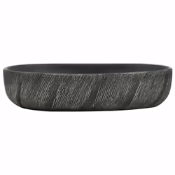 vidaXL Countertop Basin Bathroom Sink Wash Basin Vessel Sink Oval Ceramic - black, 59 x 40 x 14 cm - Additional view 2