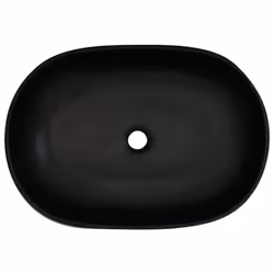 vidaXL Countertop Basin Bathroom Sink Wash Basin Vessel Sink Oval Ceramic - black, 59 x 40 x 14 cm - Additional view 5