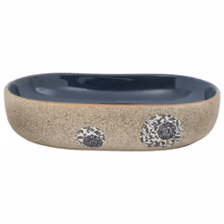 vidaXL Countertop Basin Bathroom Sink Wash Basin Vessel Sink Oval Ceramic - dark blue, 59 x 40 x 14 cm - Additional view 2