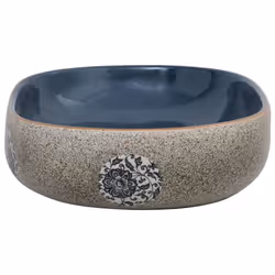 vidaXL Countertop Basin Bathroom Sink Wash Basin Vessel Sink Oval Ceramic - dark blue, 59 x 40 x 14 cm - Additional view 4