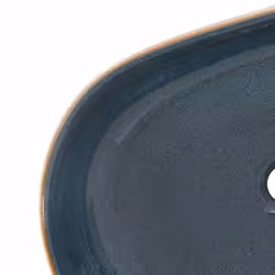 vidaXL Countertop Basin Bathroom Sink Wash Basin Vessel Sink Oval Ceramic - dark blue, 59 x 40 x 14 cm - Additional view 6