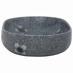 vidaXL Countertop Basin Bathroom Sink Wash Basin Vessel Sink Oval Ceramic - blue, 59 x 40 x 14 cm - Additional view 4