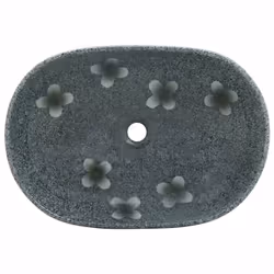 vidaXL Countertop Basin Bathroom Sink Wash Basin Vessel Sink Oval Ceramic - blue, 59 x 40 x 14 cm - Additional view 5