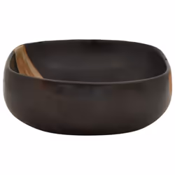 vidaXL Countertop Basin Bathroom Sink Wash Basin Vessel Sink Oval Ceramic - black and brown, 59 x 40 x 14 cm - Additional view 4