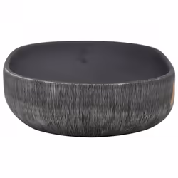 vidaXL Countertop Basin Bathroom Sink Wash Basin Vessel Sink Oval Ceramic - grey and brown, 59 x 40 x 14 cm - Additional view 4