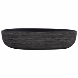vidaXL Countertop Basin Bathroom Sink Wash Basin Vessel Sink Oval Ceramic - black and grey, 59 x 40 x 14 cm - Additional view 2