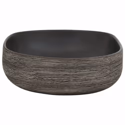 vidaXL Countertop Basin Bathroom Sink Wash Basin Vessel Sink Oval Ceramic - black and grey, 59 x 40 x 14 cm - Additional view 4