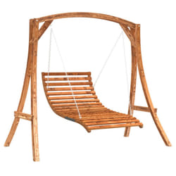vidaXL Swing Bed Swing Chair Porch Swing Solid Wood Spruce with Teak Finish