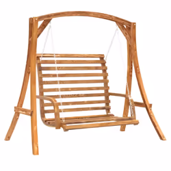 vidaXL Swing Bench Swing Chair Porch Swing Solid Wood Spruce with Teak Finish