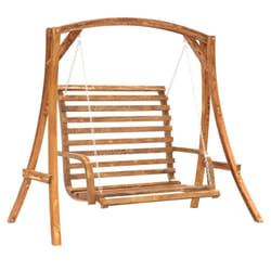 vidaXL Swing Bench Swing Chair Porch Swing Solid Wood Spruce with Teak Finish