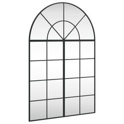 vidaXL Wall Mirror Hall Bedroom Makeup Mirror Hanging Mirror Black Arch Iron - 80 x 120 cm