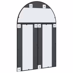 vidaXL Wall Mirror Hall Bedroom Makeup Mirror Hanging Mirror Black Arch Iron - 80 x 120 cm - Additional view 4