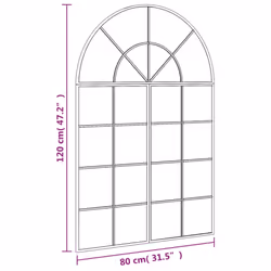 vidaXL Wall Mirror Hall Bedroom Makeup Mirror Hanging Mirror Black Arch Iron - 80 x 120 cm - Additional view 6