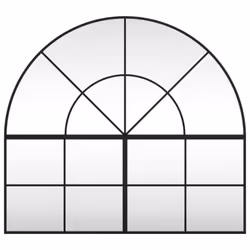vidaXL Wall Mirror Hall Bedroom Makeup Mirror Hanging Mirror Black Arch Iron - 100 x 90 cm