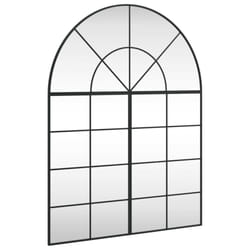 vidaXL Wall Mirror Hall Bedroom Makeup Mirror Hanging Mirror Black Arch Iron - 100 x 130 cm
