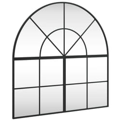 vidaXL Wall Mirror Hall Bedroom Makeup Mirror Hanging Mirror Black Arch Iron - 80 x 80 cm