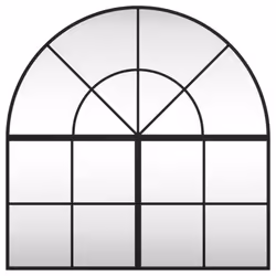 vidaXL Wall Mirror Hall Bedroom Makeup Mirror Hanging Mirror Black Arch Iron - 80 x 80 cm