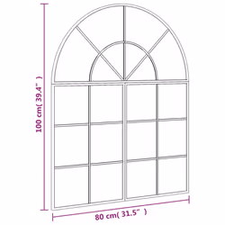 vidaXL Wall Mirror Hall Bedroom Makeup Mirror Hanging Mirror Black Arch Iron - 80 x 100 cm