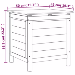 vidaXL Garden Storage Box Outdoor Storage Chest Trunk Toy Box Solid Wood Fir - light brown, 50 x 49 x 56.5 cm