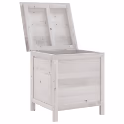 vidaXL Garden Storage Box Outdoor Storage Chest Trunk Toy Box Solid Wood Fir - white, 50 x 49 x 56.5 cm - Additional view 2