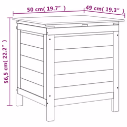 vidaXL Garden Storage Box Outdoor Storage Chest Trunk Toy Box Solid Wood Fir - white, 50 x 49 x 56.5 cm - Additional view 3