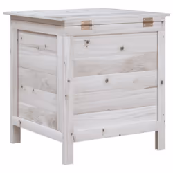 vidaXL Garden Storage Box Outdoor Storage Chest Trunk Toy Box Solid Wood Fir - white, 50 x 49 x 56.5 cm - Additional view 5