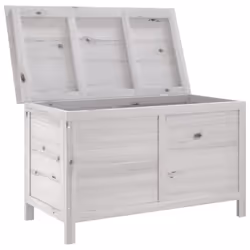 vidaXL Garden Storage Box Outdoor Storage Chest Trunk Toy Box Solid Wood Fir - white, 99 x 49.5 x 58.5 cm - Additional view 2