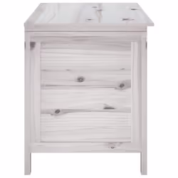 vidaXL Garden Storage Box Outdoor Storage Chest Trunk Toy Box Solid Wood Fir - white, 99 x 49.5 x 58.5 cm - Additional view 4
