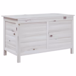 vidaXL Garden Storage Box Outdoor Storage Chest Trunk Toy Box Solid Wood Fir - white, 99 x 49.5 x 58.5 cm - Additional view 5