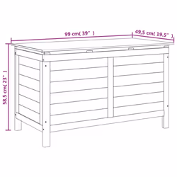 vidaXL Garden Storage Box Outdoor Storage Chest Trunk Toy Box Solid Wood Fir - anthracite, 99 x 49.5 x 58.5 cm - Additional view 3