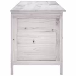 vidaXL Garden Storage Box Outdoor Storage Chest Trunk Toy Box Solid Wood Fir - white, 150 x 50 x 56.5 cm - Additional view 4