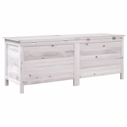 vidaXL Garden Storage Box Outdoor Storage Chest Trunk Toy Box Solid Wood Fir - white, 150 x 50 x 56.5 cm - Additional view 5
