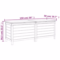 vidaXL Garden Storage Box Outdoor Storage Chest Trunk Toy Box Solid Wood Fir - anthracite, 150 x 50 x 56.5 cm - Additional view 7