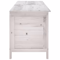 vidaXL Garden Storage Box Outdoor Storage Chest Trunk Toy Box Solid Wood Fir - white, 198.5 x 50 x 56.5 cm - Additional view 4