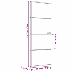 vidaXL Interior Door Slim Sliding Door Black Tempered Glass and Aluminium - Additional view 3
