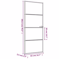 vidaXL Interior Door Slim Sliding Door Black Tempered Glass and Aluminium - Additional view 8