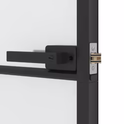 vidaXL Interior Door Slim Sliding Door Black Tempered Glass and Aluminium - Additional view 6