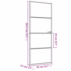 vidaXL Interior Door Slim Sliding Door Black Tempered Glass and Aluminium - Additional view 8