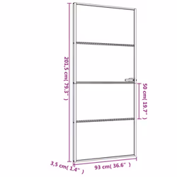 vidaXL Interior Door Slim Sliding Door Black Tempered Glass and Aluminium - Additional view 8
