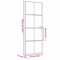 vidaXL Interior Door Slim Sliding Door Black Tempered Glass and Aluminium - Additional view 8
