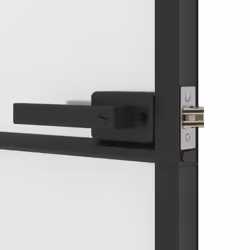 vidaXL Interior Door Slim Sliding Door Black Tempered Glass and Aluminium - Additional view 6