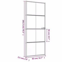 vidaXL Interior Door Slim Sliding Door Black Tempered Glass and Aluminium - Additional view 8