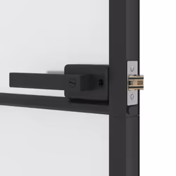 vidaXL Interior Door Slim Sliding Door Black Tempered Glass and Aluminium - Additional view 6