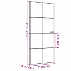 vidaXL Interior Door Slim Sliding Door Black Tempered Glass and Aluminium - Additional view 8