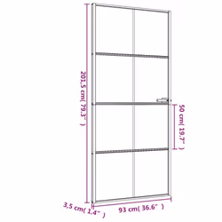 vidaXL Interior Door Slim Sliding Door Black Tempered Glass and Aluminium - Additional view 8