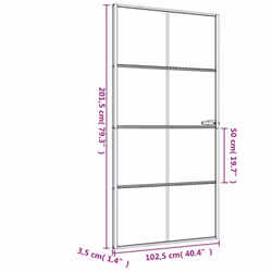 vidaXL Interior Door Slim Sliding Door Black Tempered Glass and Aluminium - Additional view 8